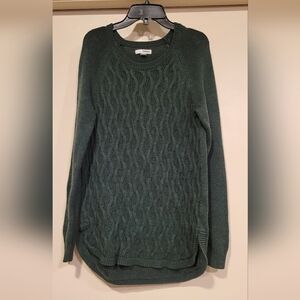Sonoma Cable Knit Forest Green long sleeve sweater Size M